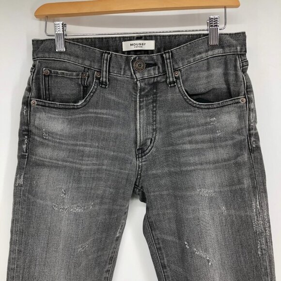 Moussy Vintage Denim MV Helix distressed Skinny Jean in Light Black size 26 - Picture 7 of 16